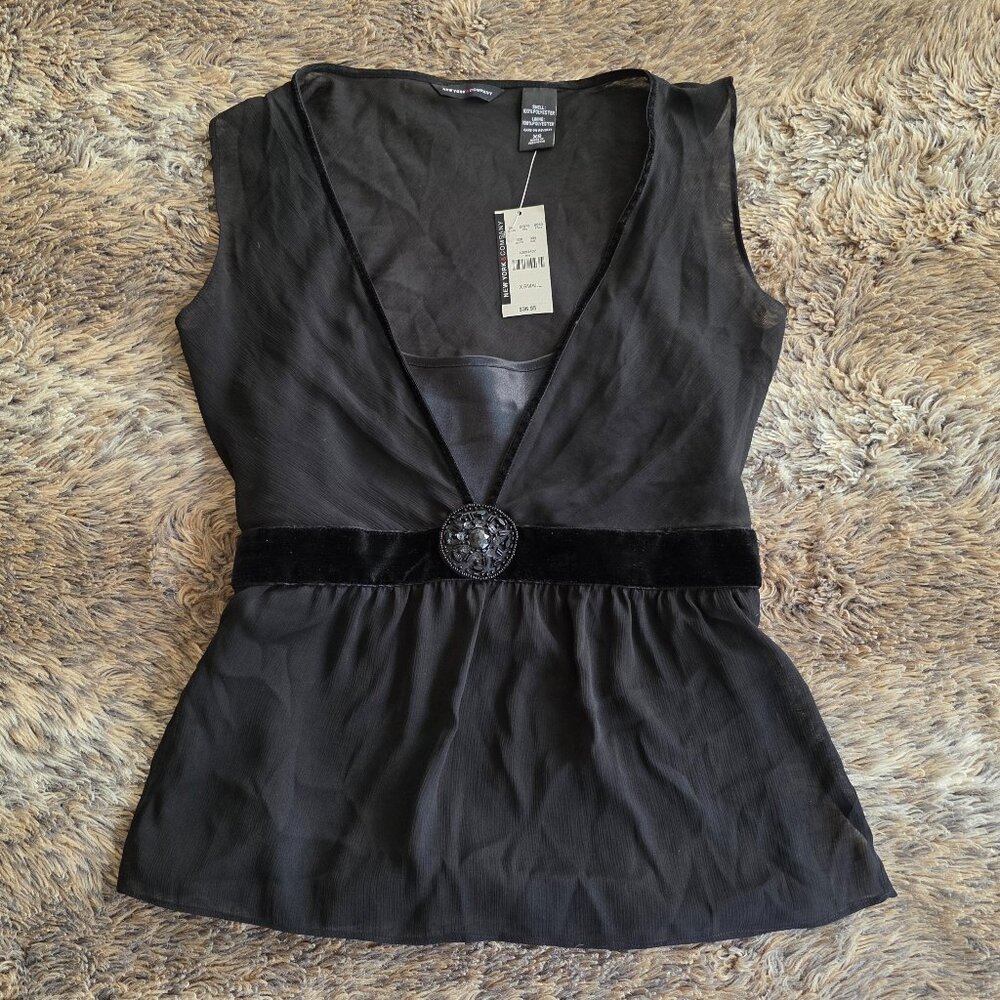 New York & Company cami with sheer blouse XS